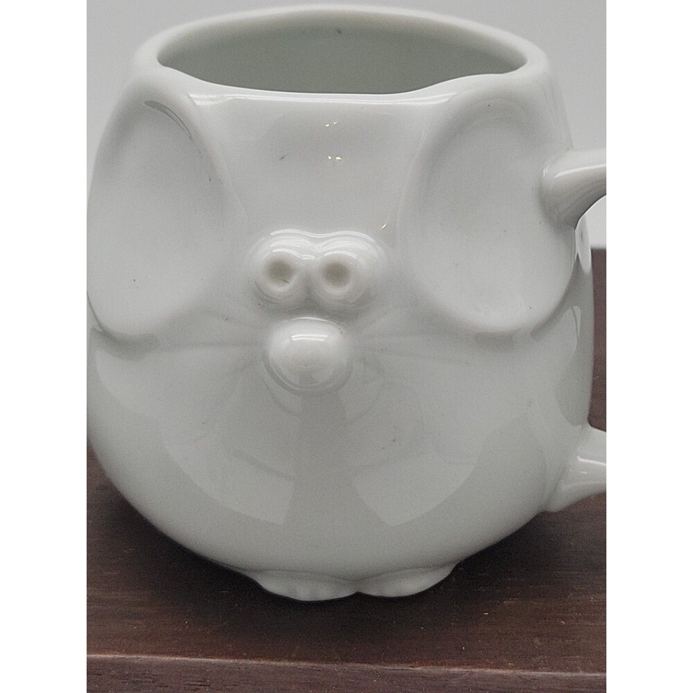 Cute White Mouse Mice Cartoon Mug Animal Anthropomorphic Happy Fun Coffee Tea
